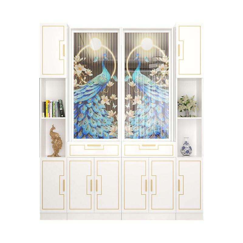 Scandinavian Wood in White 11.81" Wide Accent Cabinet with Drawer