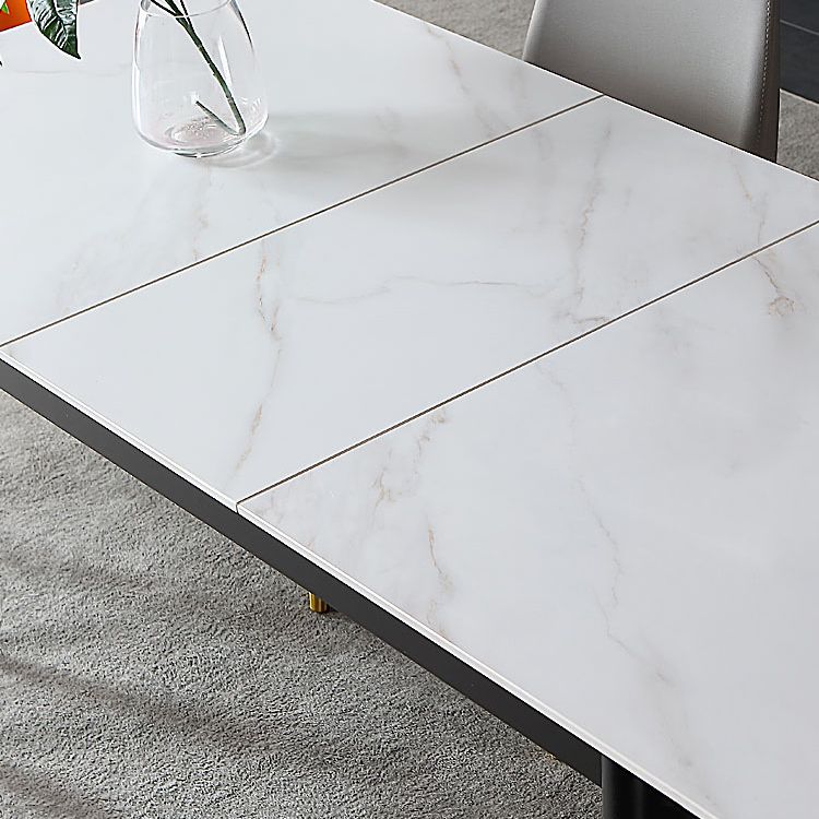 Rectangle Sintered Stone Kitchen Table Home Extendable Dining Table