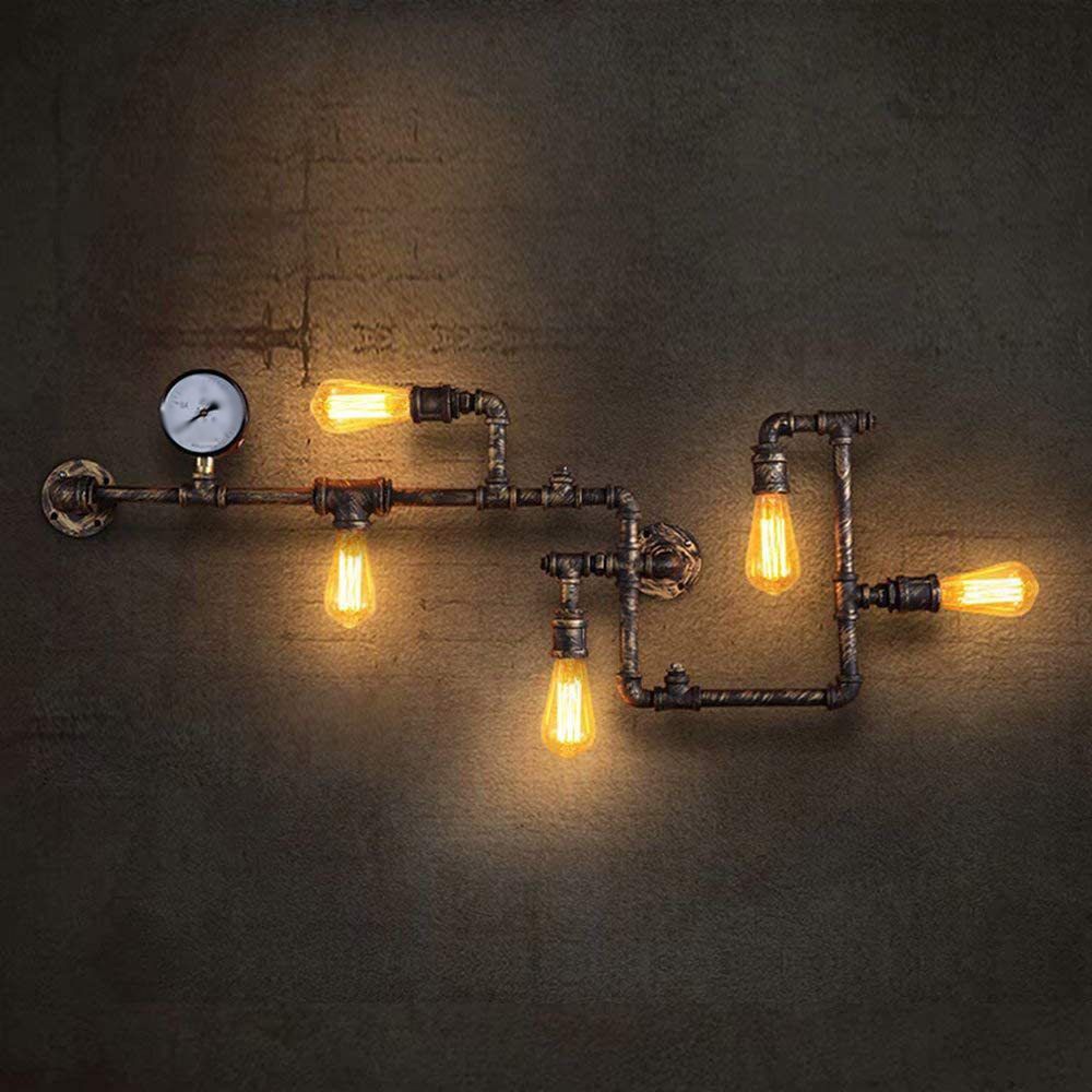 5 Leichtwerte verdrehte Pfeifenwandleuchten Industrial Loft Vintage Wall Lighting Ideen für Esszimmer