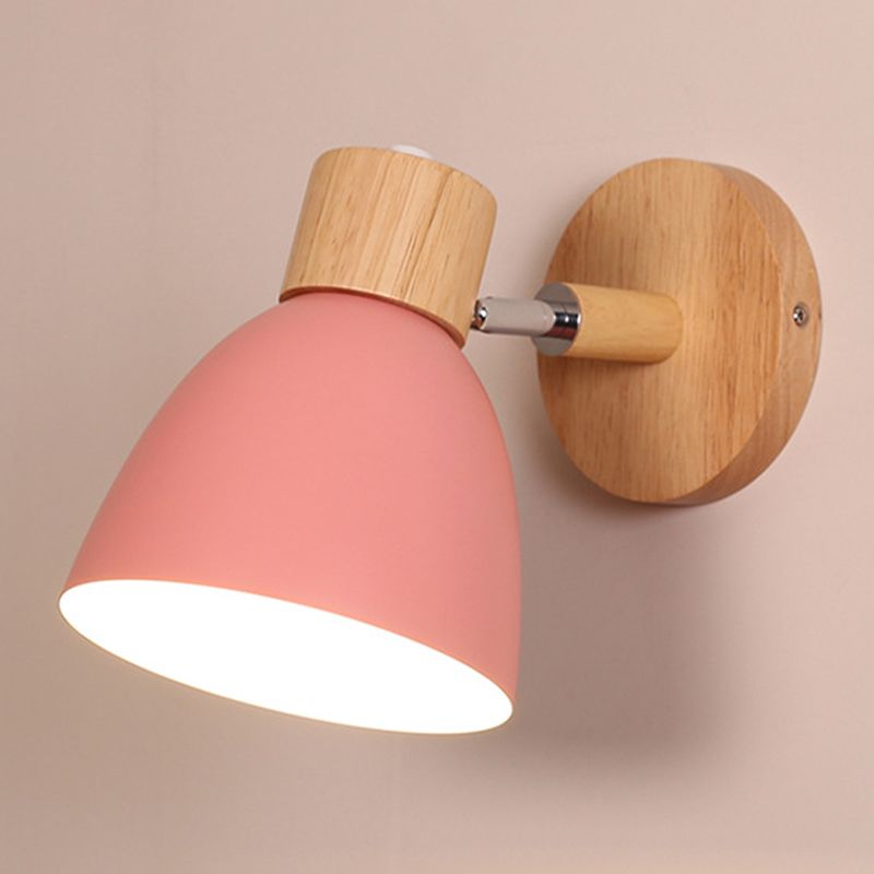 Modern Wood/Metallic Wall Light Polish Finish Lighting for Living Room