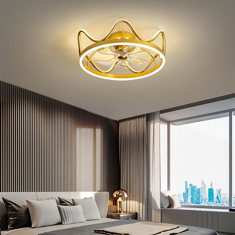 2 Light Ceiling Fan Lighting Modern Style Metal Ceiling Fan Lighting for Bedroom