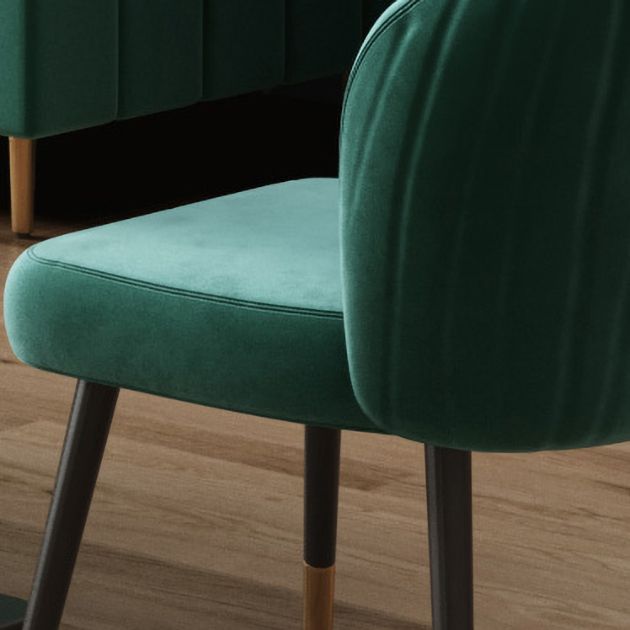 Silla de comedor de estilo escandinavo de metal, silla lateral sin brazos para comedor