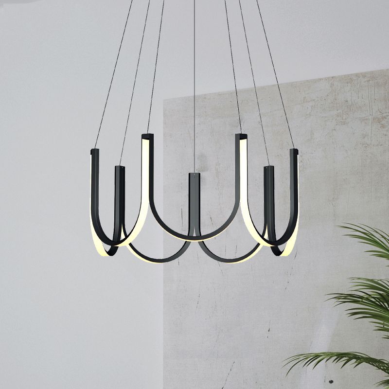 Modern Style Simplicity Line Chandelier Acrylic LED Pendant Light for Living Room