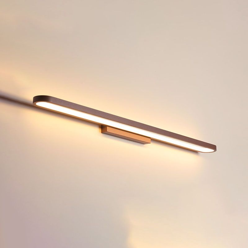 Lineal estilo moderno moderno tocador de tocador 1 luz de espejo LED de luz para el baño en marrón