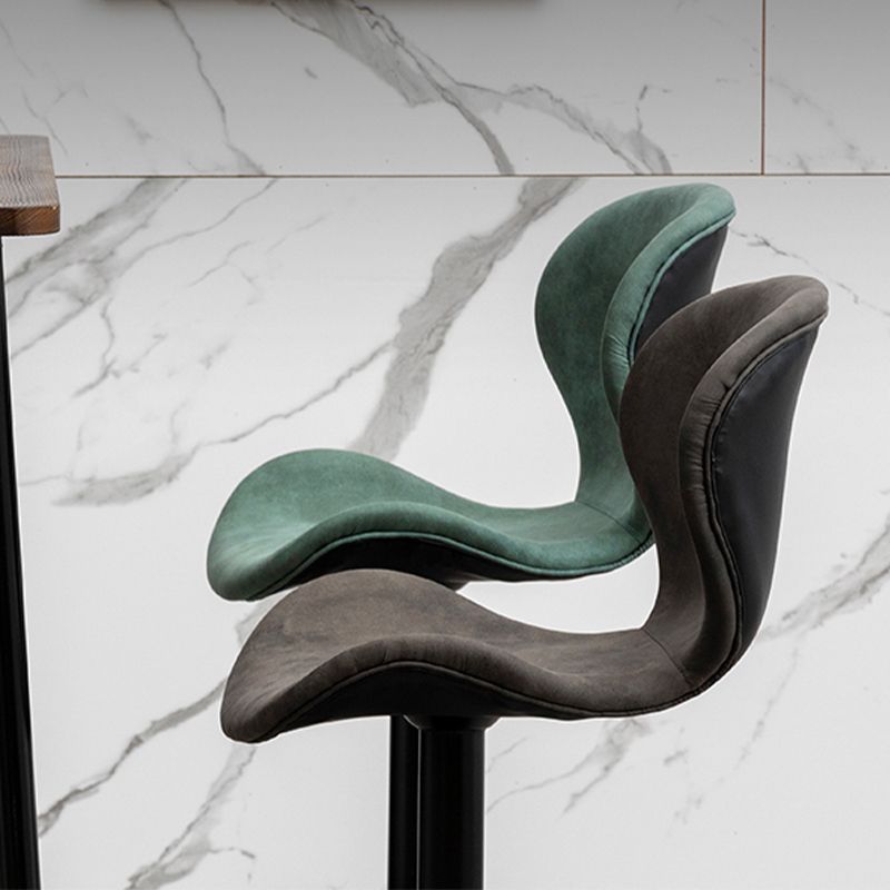 Scandinavian Metal Barstool Adjustable  PU Leather Barstools in Matte Finish for Indoor