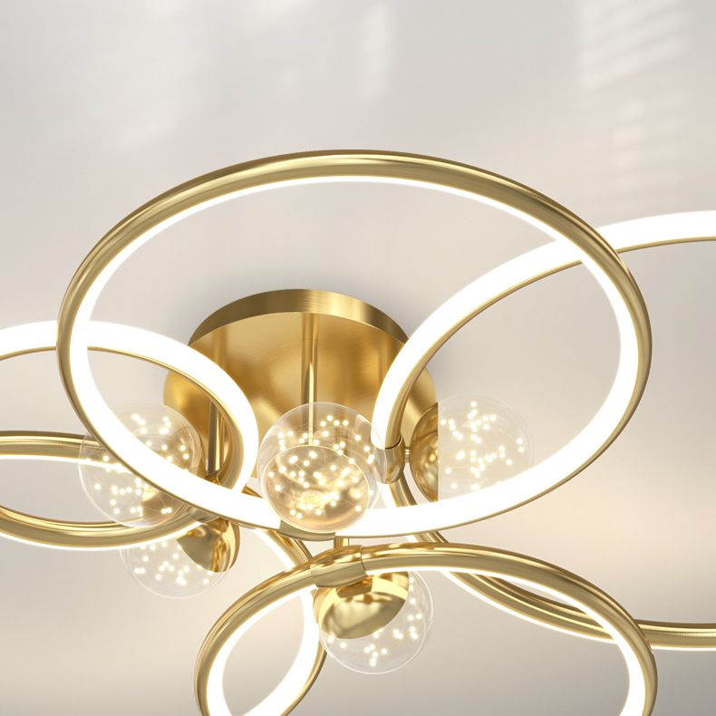 LED Ceiling Light Fixture Flush Mount Ligh Glass Light Ringed Light Indoor Room Light