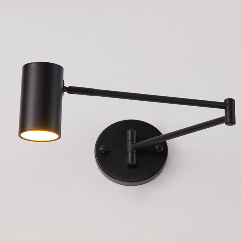 Half Cylinder Shade Swing Arm Wall Lighting Modern Style Metal 1 Light Sconce Lamp