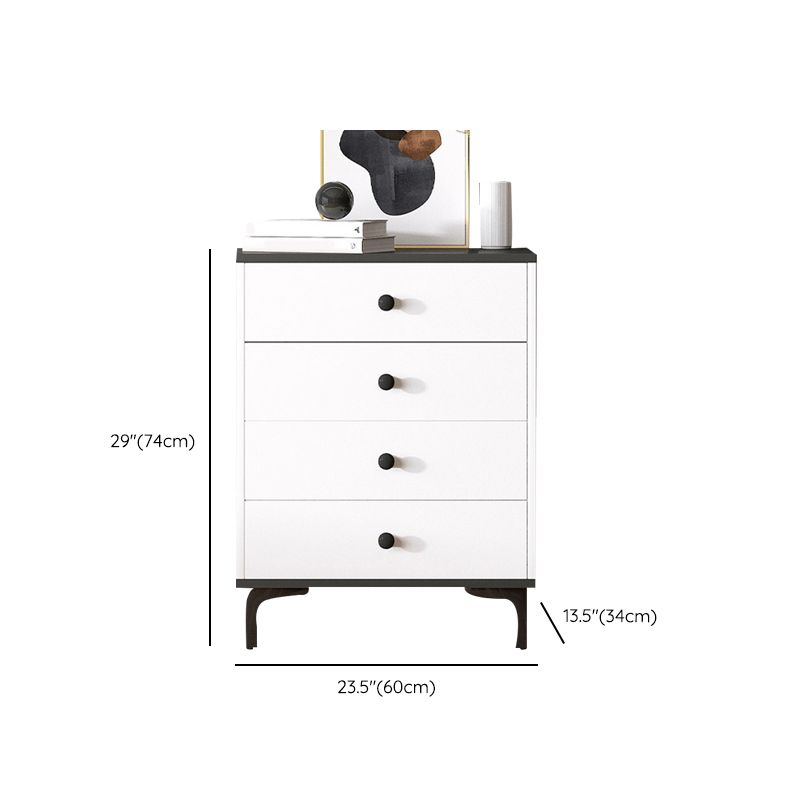 Contemporary Engineered Wood Storage Chest Bedroom Chest in White with Drawers