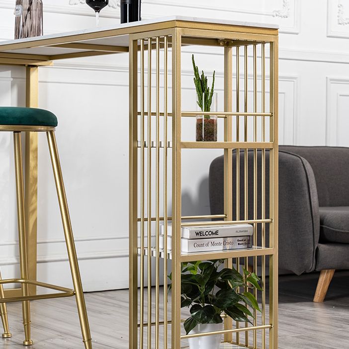 Glam Style Stone Pub Dining Set 1/2/3 Pcs Rectangular Pub Set for Indoor