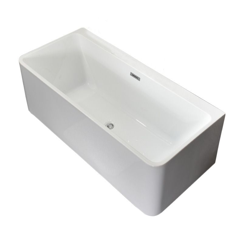 Back to Wall Bathtub Antique Finish Soaking Rectangular Modern Bath