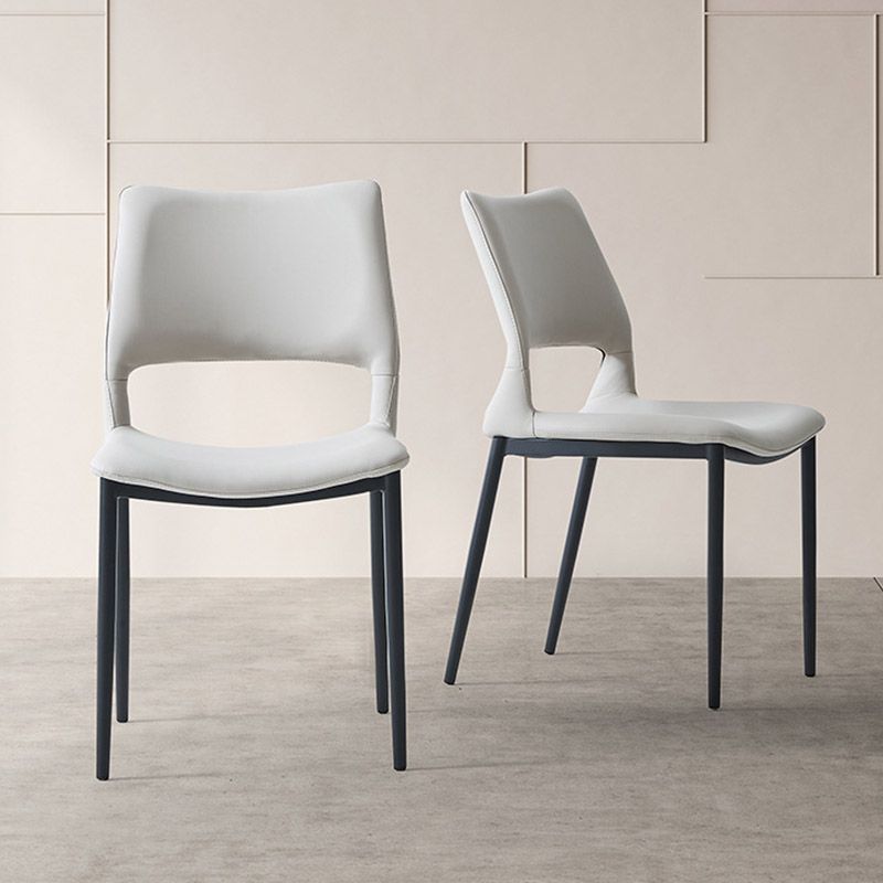 Kitchen Open Back Dining Chair Industrial Upholstered Armless Chair