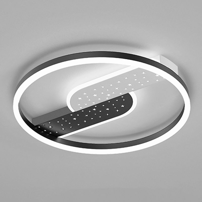 Contemporary Geometric Flush Light Fixture Metal Flushmount Lighting for Living Room