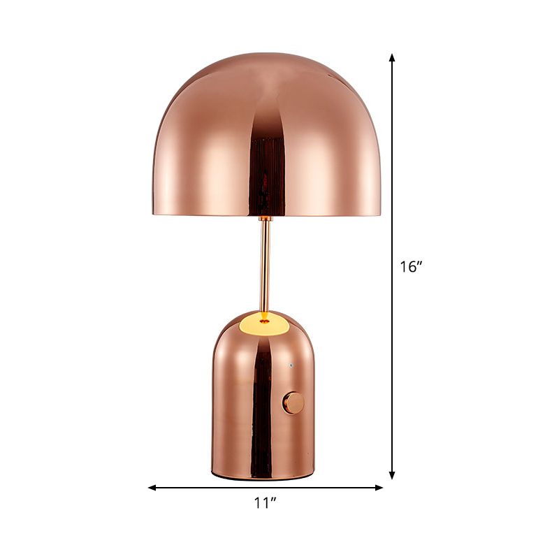 Tavolo in metallo luce modernismo 1 lampadina per scrivania piccola in oro rosa per camera da letto