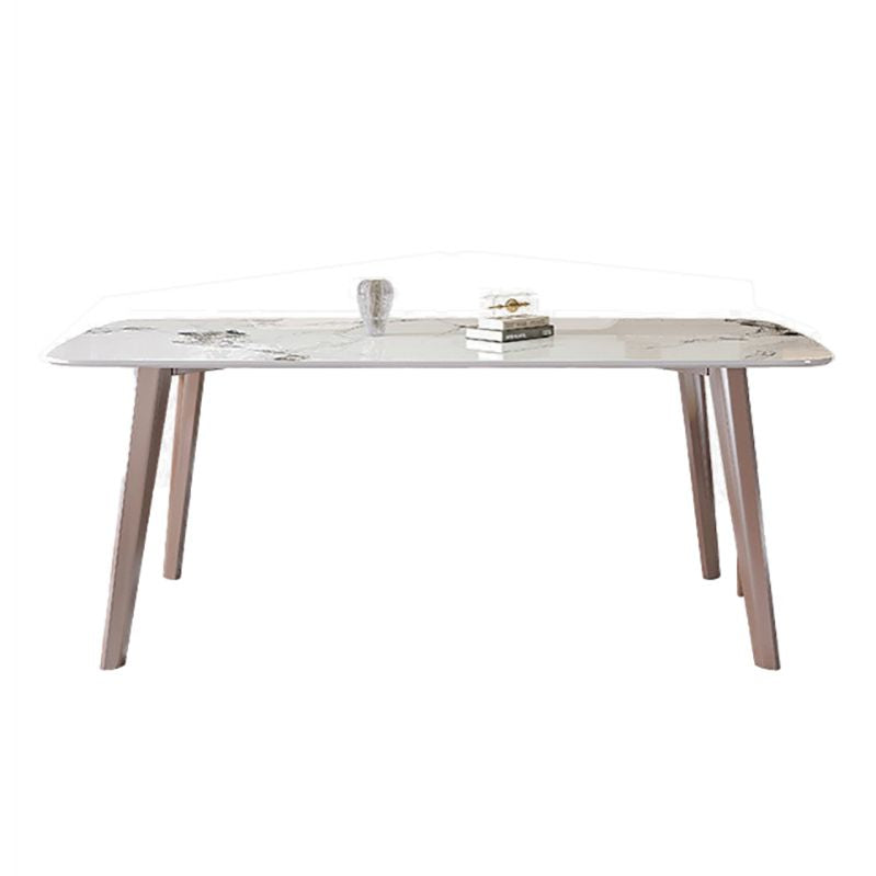 Rectangle Top Dining Table Modern Stone Dining Table with 4 Legs