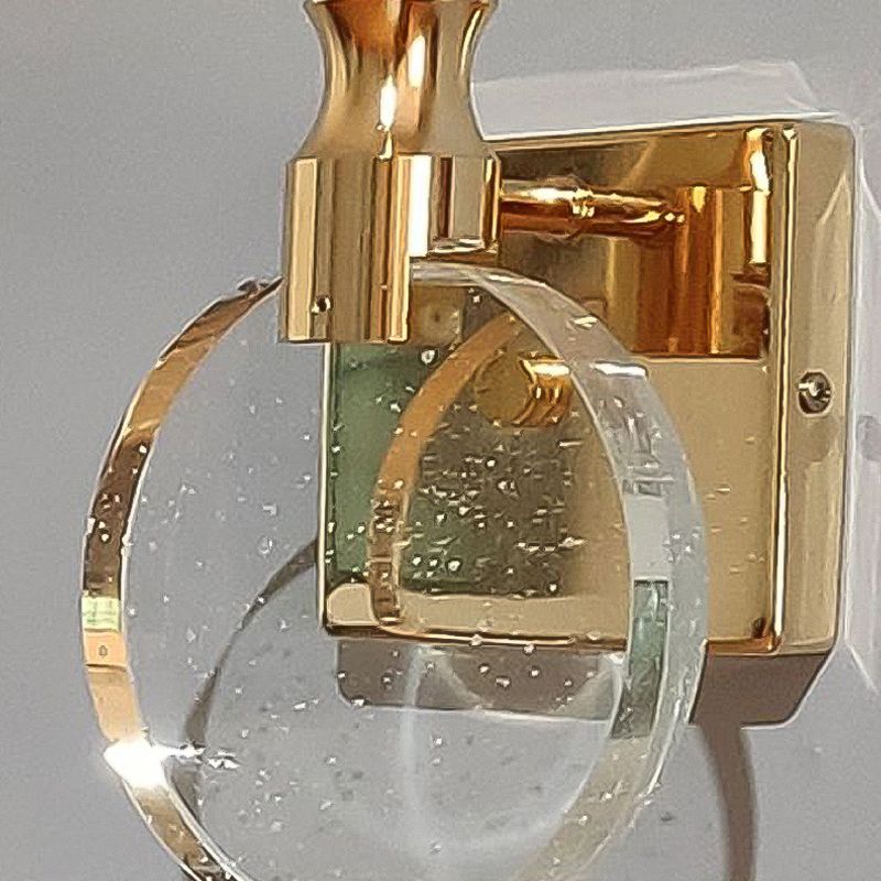 Crystal Round Vanity Wall Sconce Modern Style 1 Light Vanity Lighting Fixtures