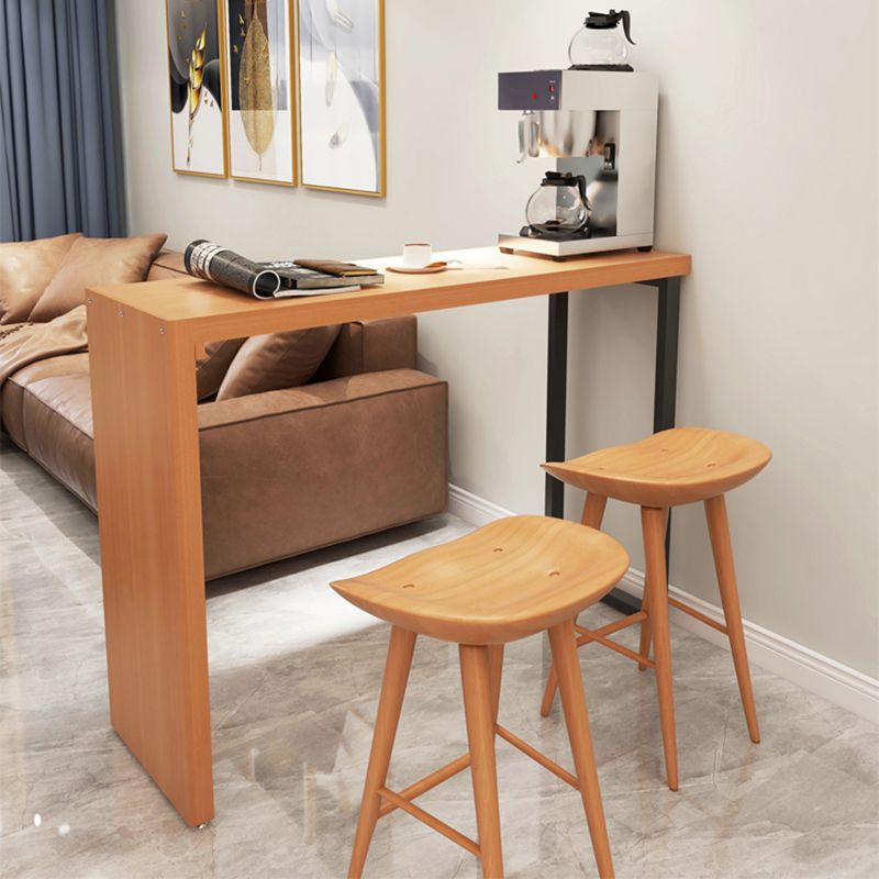 Rectangle Bar Pub Table Set 1/3 Pcs Solid Wood Bar Table and Backless Stools