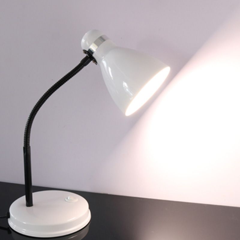 Minimalist Flexible Lernlampe Metall 1 Kopf Schlafzimmer Tischlicht mit Glockenschatten