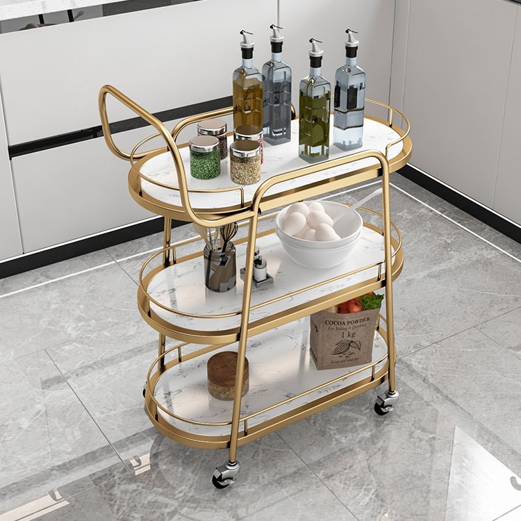 Modern 32.28"H Rolling Prep Table Metal Prep Table for Home Use