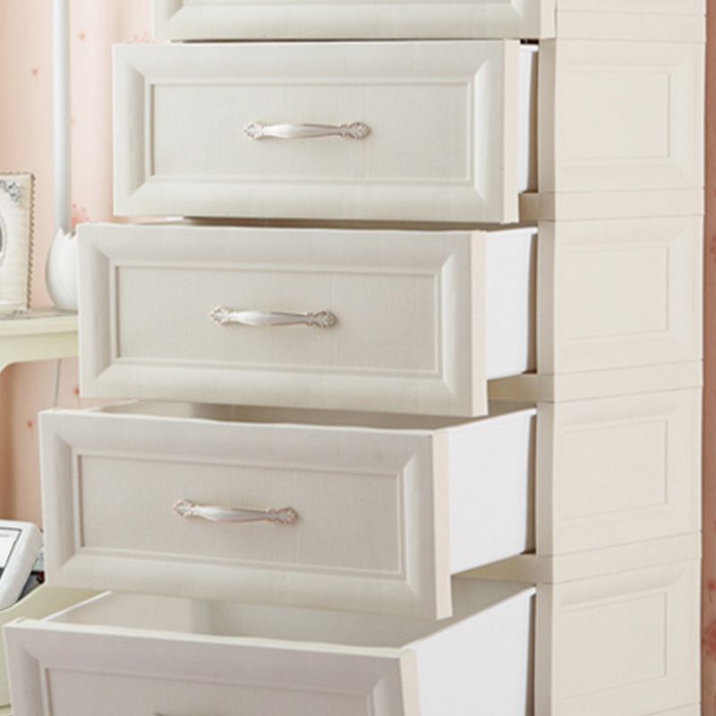 Modern Plastic Storage Cabinet for Bedroom Matte Finish Cabinet with 6 Drawers