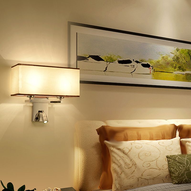 Fabric Geometric Wall Light Fixture Modern Wall Lighting for Bedroom