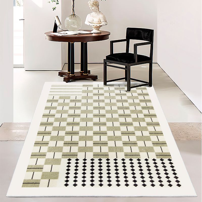 Brown Modern Carpet Polyester Geometric Pattern Area Rug Stain Resistant Rug for Drawing Room