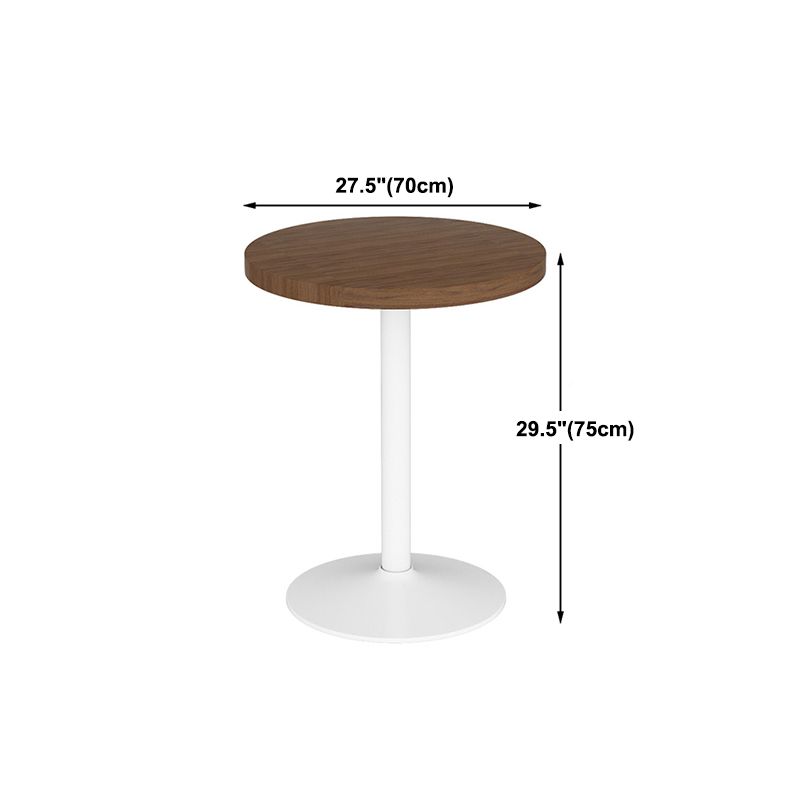 Mesa de comedor marrón de madera maciza, mesa de cocina industrial con base de pedestal de metal