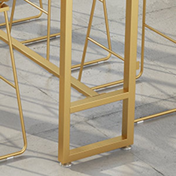 Glam Pub Table Bar Height Faux Marble Rectangle Bar Table for Indoor