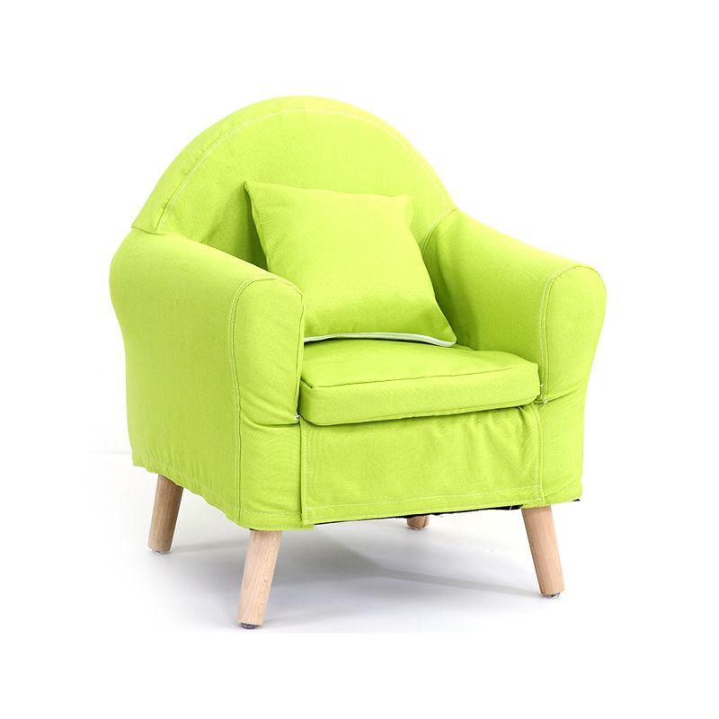 19.68"Wide Armchair Camel Back Cotton Blend Chair with Round Arms and Basic Four Legs