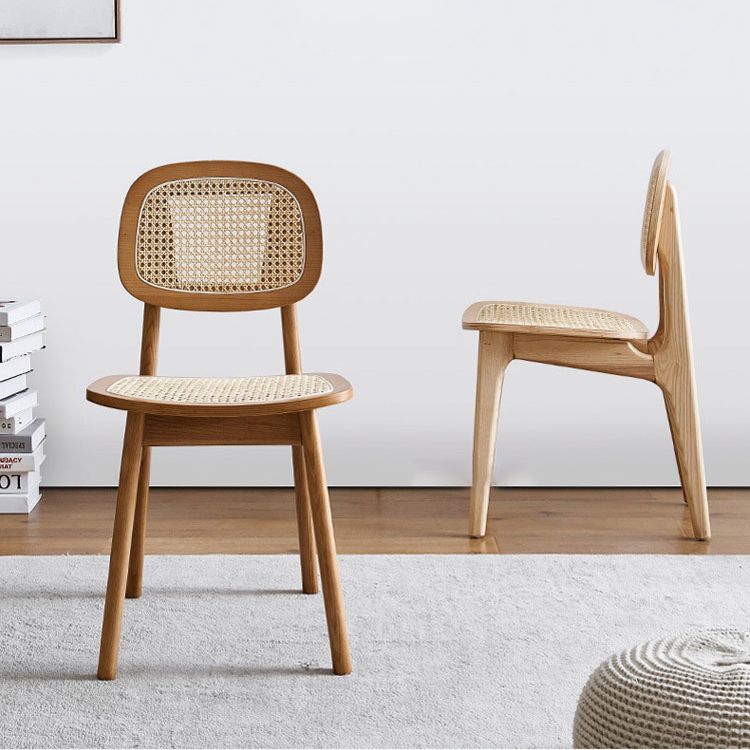 Chaise en bois de frêne de style contemporain, chaises de cuisine à manger et dos ouvert