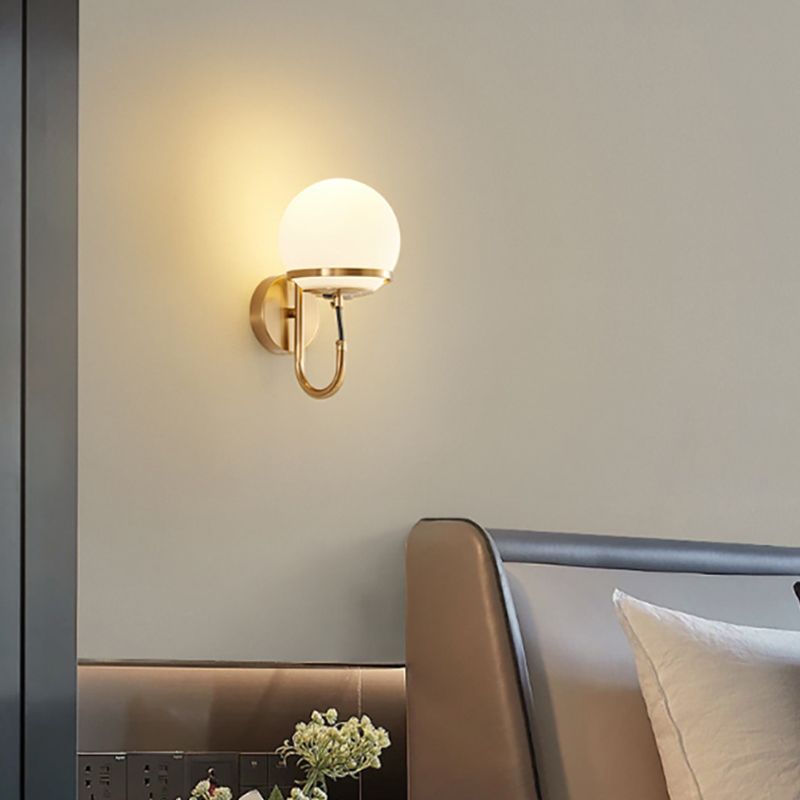 Global Wall Lighting Modern Glass 1 Light Rustic Wall Sconces in Gold