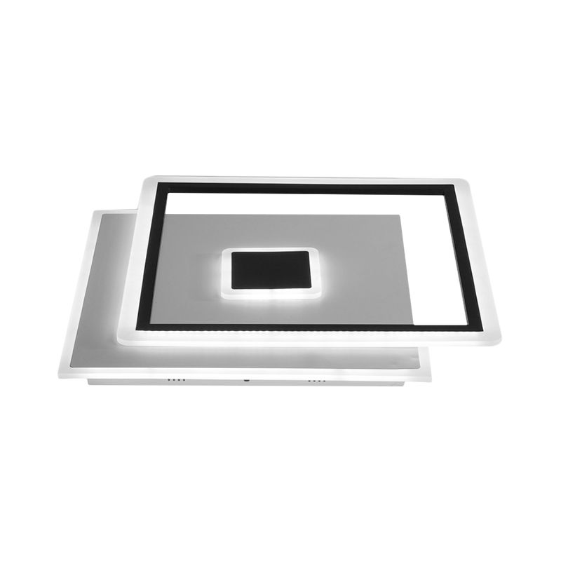 Lampada da soffitto quadrata intrecciata nordica in vetro chiaro LED camera da letto a incasso in nero/bianco, 16,5 "/20,5" larghezza (la personalizzazione sarà 7 giorni)