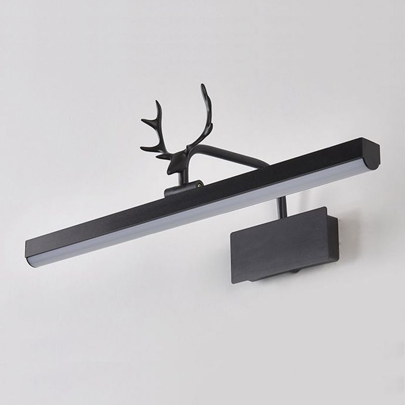 Metall Linear Wandleuchte moderne 1-Lichtspiegel Wandhalterung Licht in Schwarz