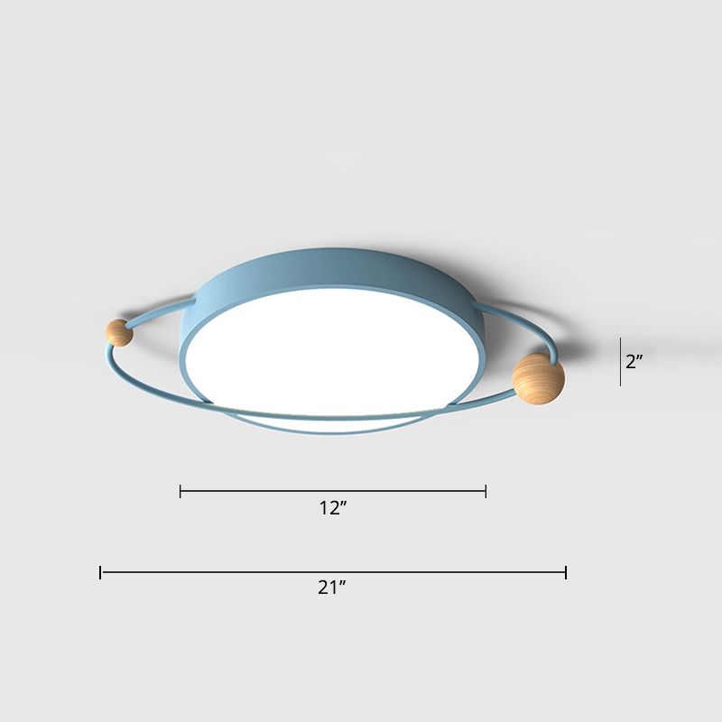 Ringed Planet Acrylic Flush Light Modernist LED Close to Ceiling Lamp for Bedroom