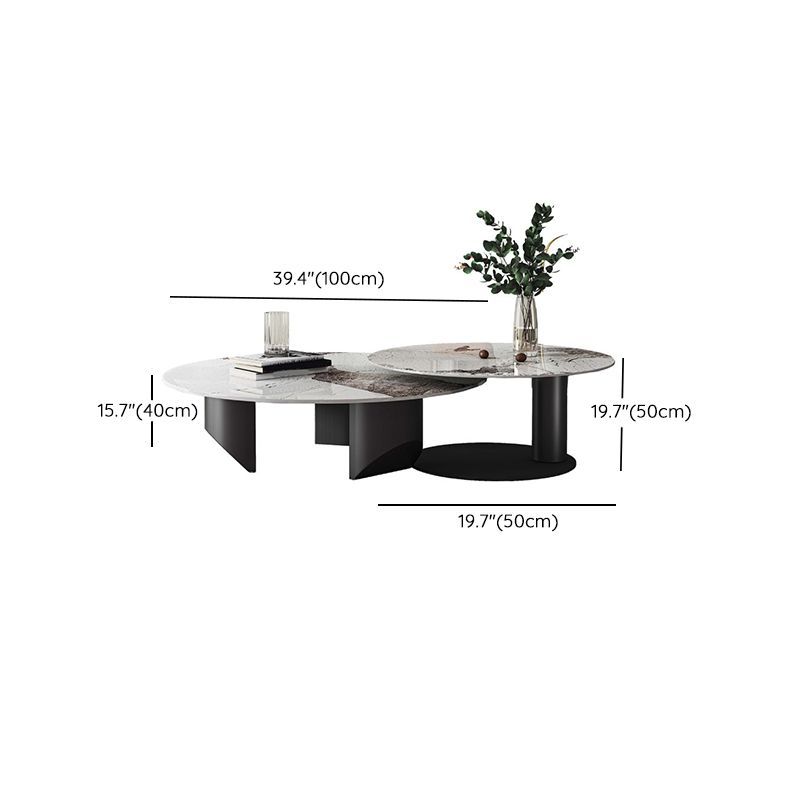Slate Round Modern Coffee Table No Distressing Coffee Table Set