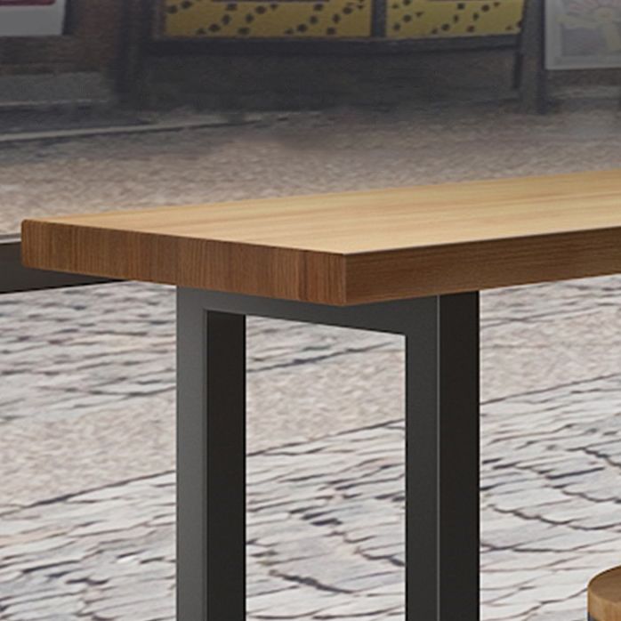 Industrial Bar Table Set 1/7 Pieces Solid Wood Rectangle Table and Stool Set