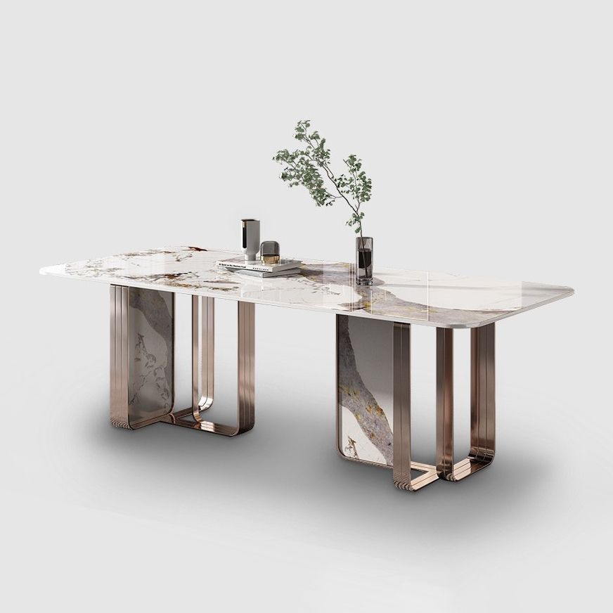 Luxury Rectangle Sintered Stone Dining Set 1/4/5/7 Pieces Dining Table with Chairs