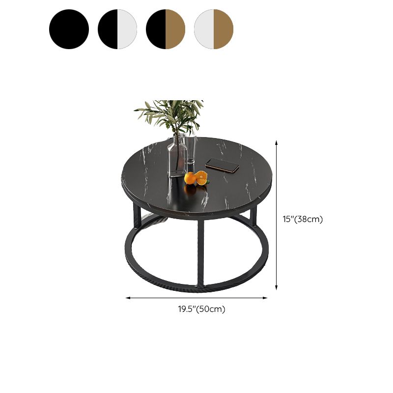 Round Coffee Or End Table Glam Drum Coffee Table in Black and White