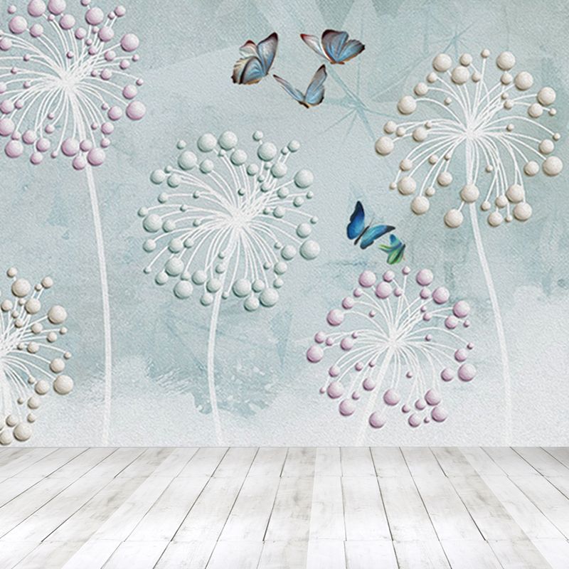 Ganzes Löwenzahn-Wandbild in Pastellfarben, Vlies-Wandkunst für Innendekoration, personalisierbar