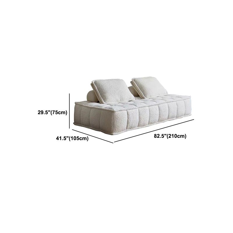 Modern Style Lamb/emery Cloth Sofa with No Armrest and No Cushion Back