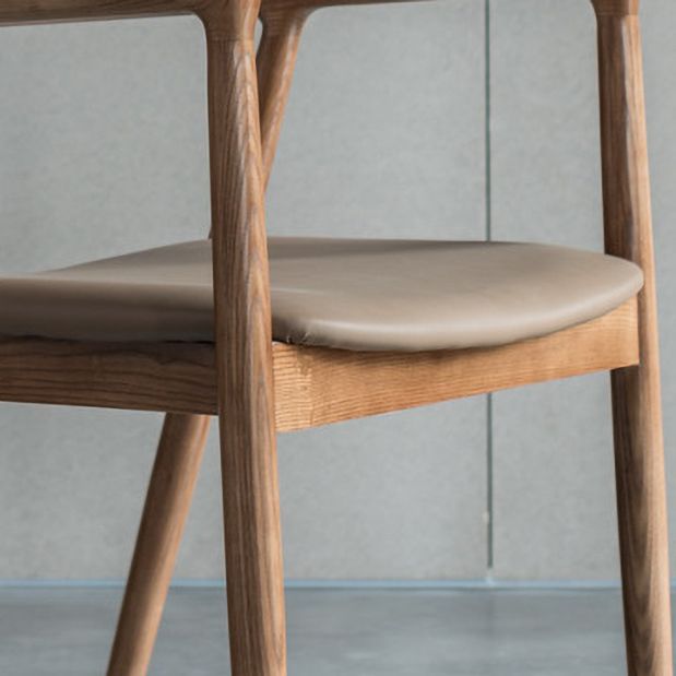 Traditional Open Back Chair Dining Arm Chair with Wooden Legs for Kitchen