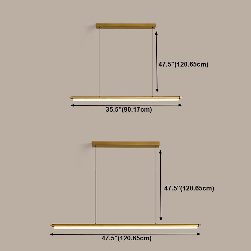 Contemporary Linear Island Light Metal 1 Light Island Lighting Fixtures