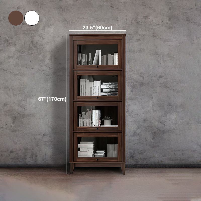 Bookcase Wood Barrister Bookcase Contemporary Vertical Book Shelf with Doors