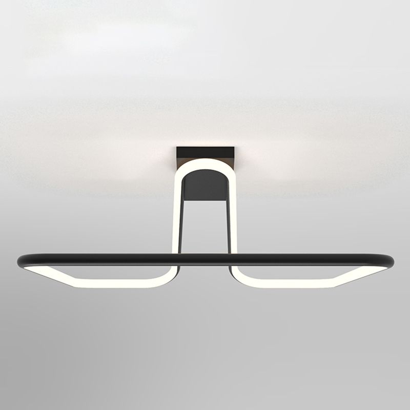 Contemporary Metal Ceiling Light Square LED Flush Mount Light for Bedroom