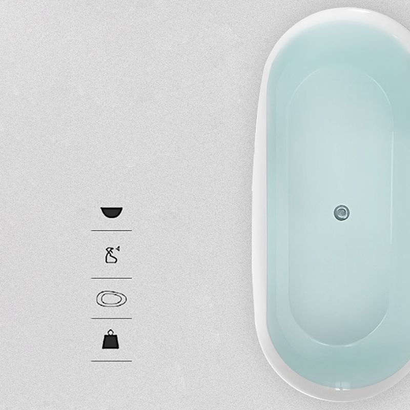 Bathroom Acrylic Oval Bathtub Soaking Tubs without Base in White