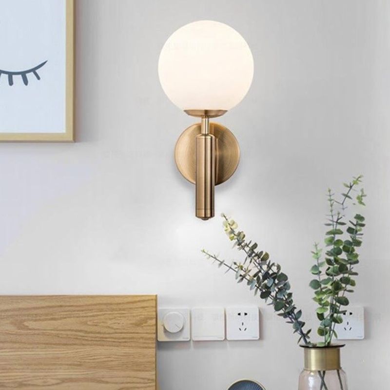 Modern Vanity Lamp Globe Glass Wall Light Fixture for Bathroom