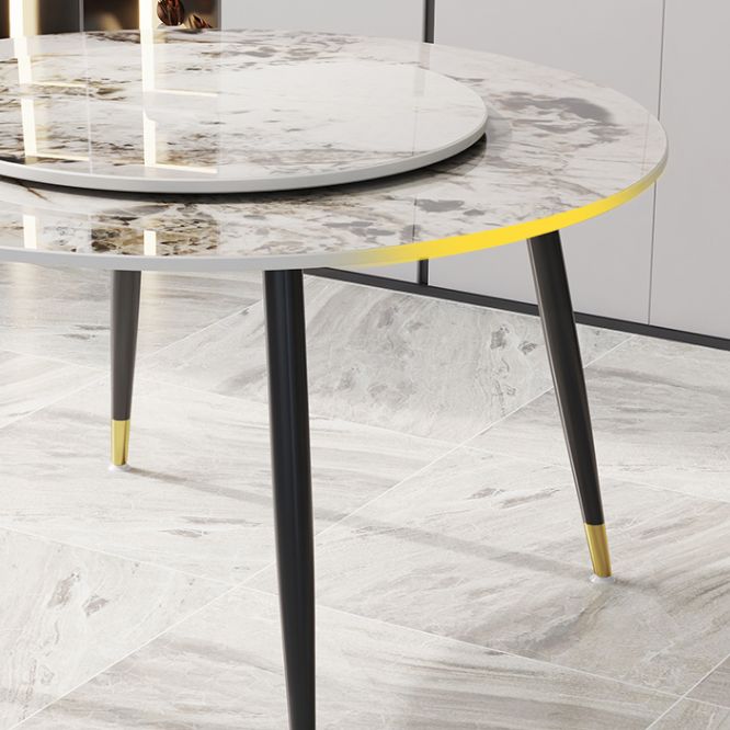 1/4/7 Pcs Metal Modern Dining Room Set with Round Table and Metal Legs Dining Set