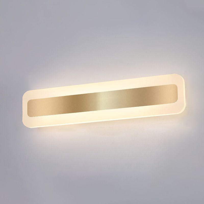 Acconde da parete da parete lineare a 1 luce moderna moderna illuminazione da parete specchio in stile semplice in oro