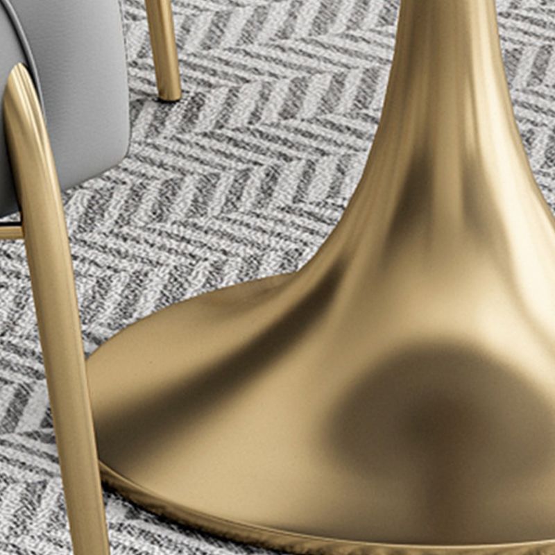 Glossy White Table with Metal Tulip Traditional Luxury Dining Table