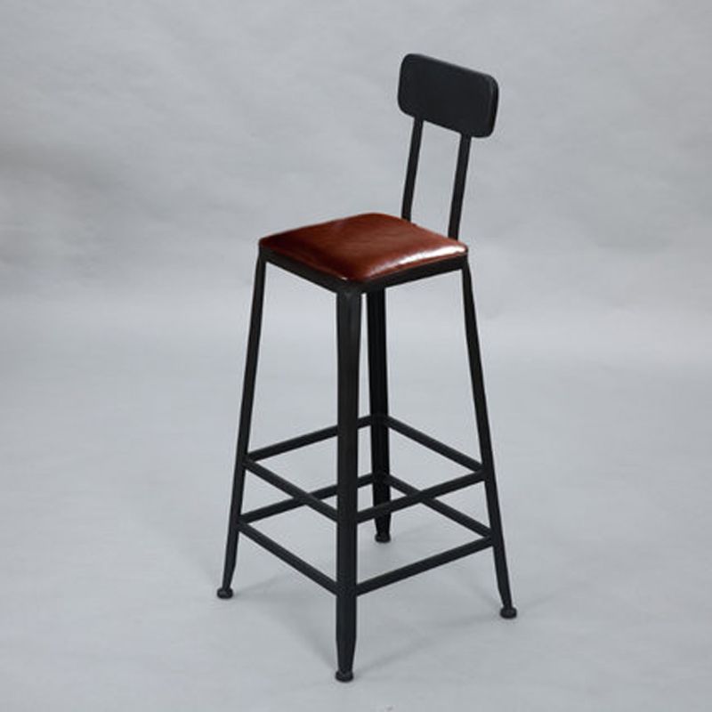 Low Back Dining Stools Contemporary Bar Stools with Metal Base