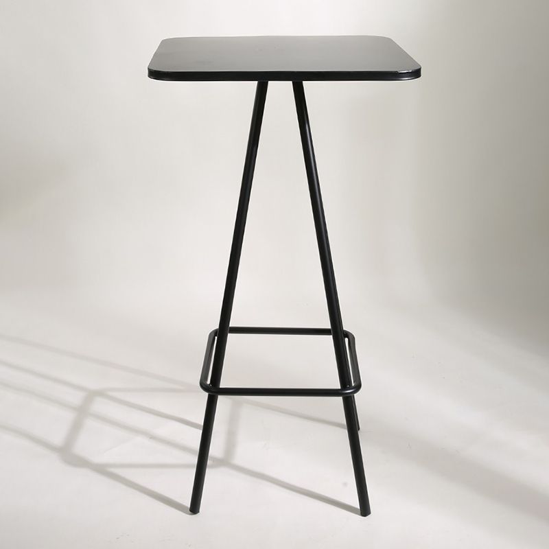 Industrial Square Bar Table Set 1/2 Pieces Pub Table Set with Metal Base